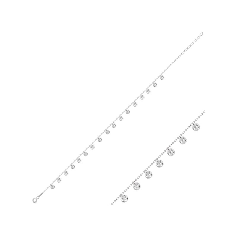 Olivie Strieborná retiazka na nohu so zirkónmi 4286 18932884