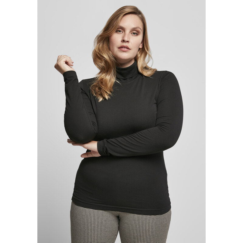 Urban Classics Womens LS Turtleneck - Black 50684624