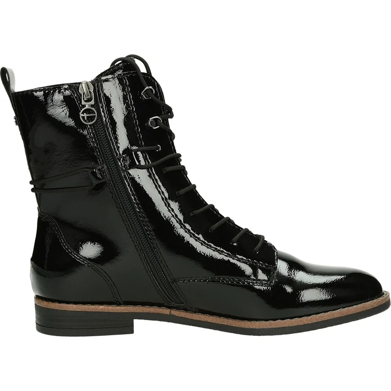 Tamaris dámske lesklé kotníky čierne