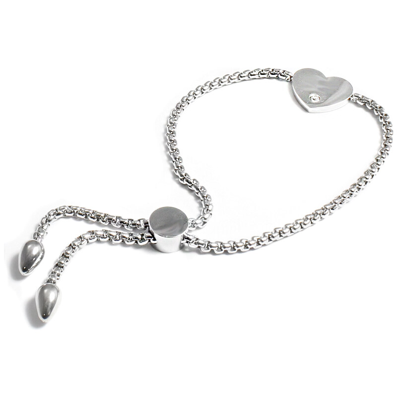 BM Jewellery Dámsky sťahovací náramok srdce z chirurgickej ocele 19421422
