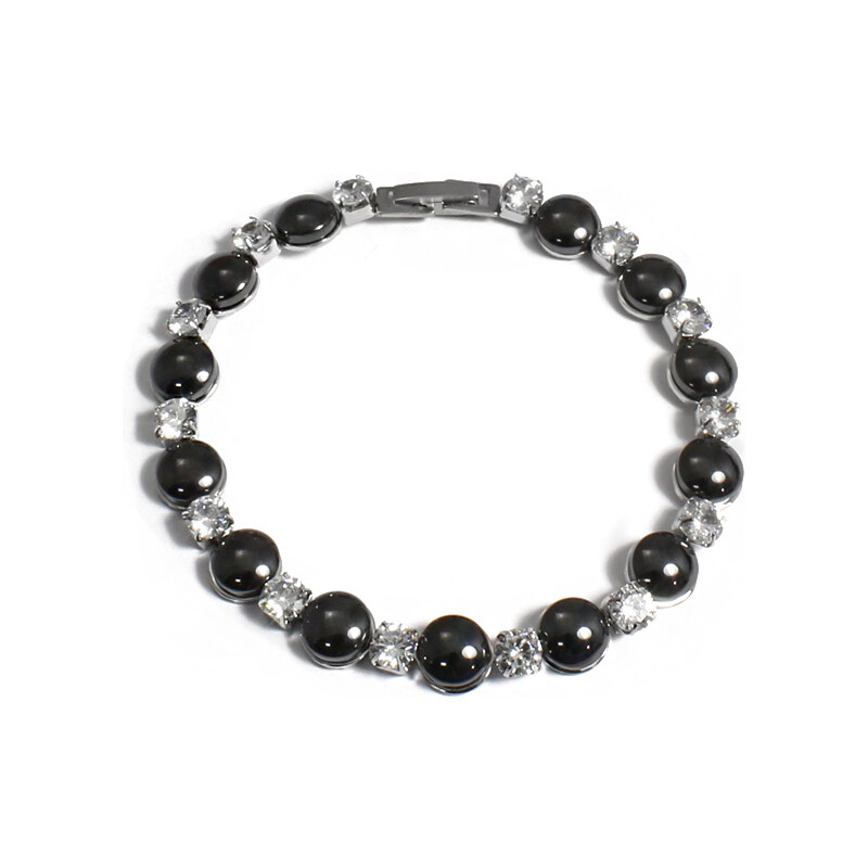 BM Jewellery Dámsky náramok z chirurgickej ocele čierny S1091230 19421429