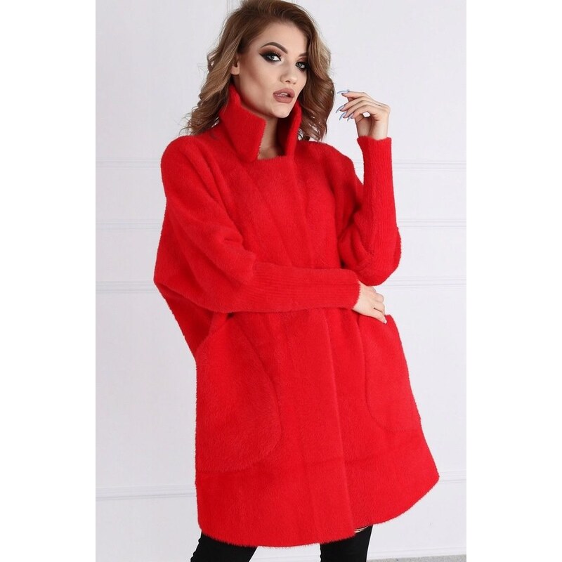 Dámsky kabát z alpaky Júlia červený