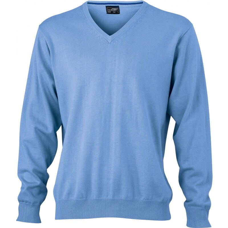 Daiber James & Nicholson Pánský bavlněný svetr s výstřihem do V James 62676050