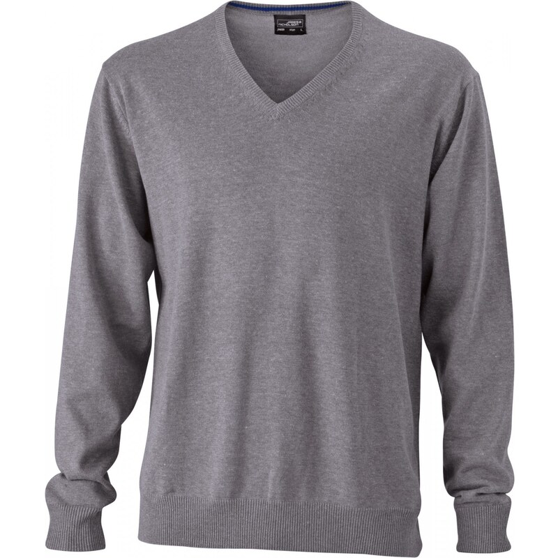 Daiber James & Nicholson Pánský bavlněný svetr s výstřihem do V James 62676044