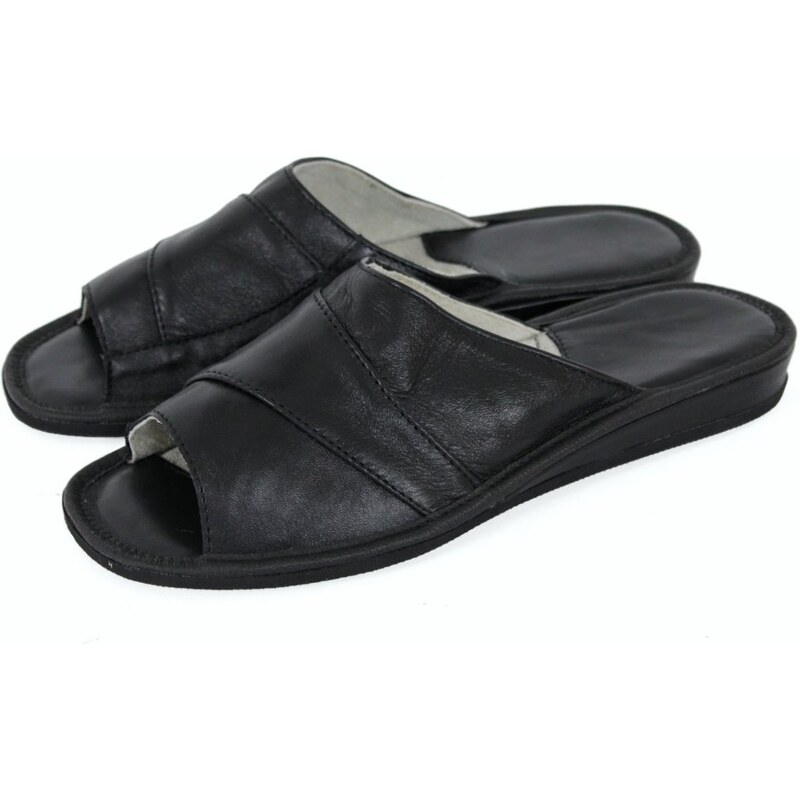 GP Pánske kožené papuče Bivoj čierne 47271683