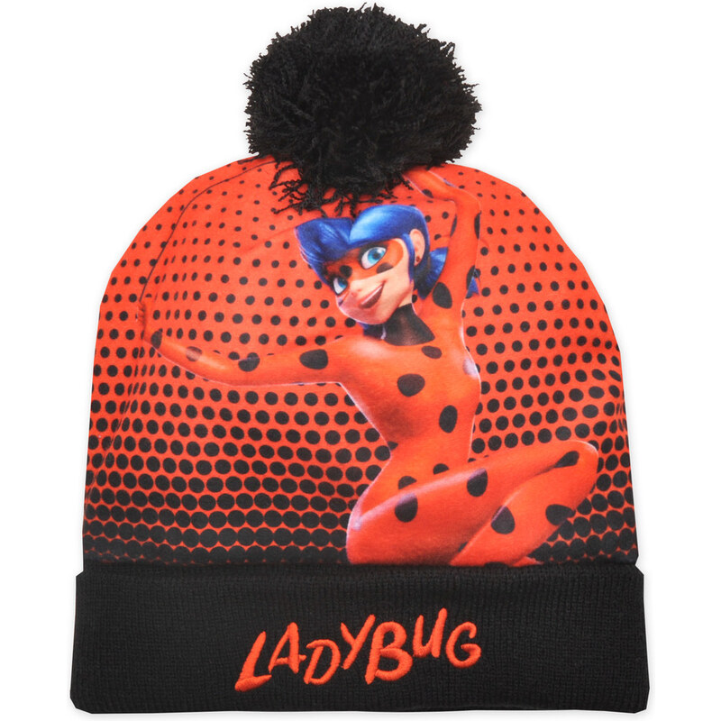 EPLUSM Dievčenská čiapka s brmbolcom Miraculous Lady Bug