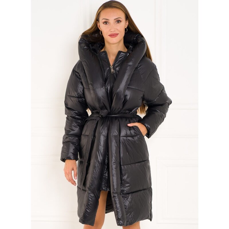 Due Linee Dámska bunda s výrazným golierom - čierna 19086811