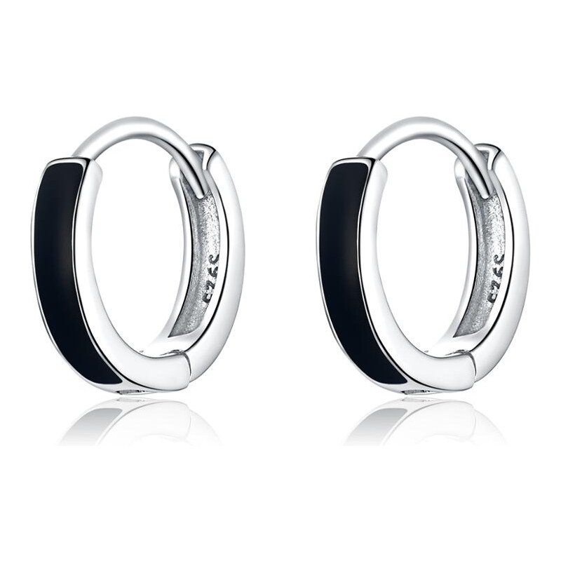 Olivie Strieborné náušnice KRÚŽKY BLACK 4318 61531310