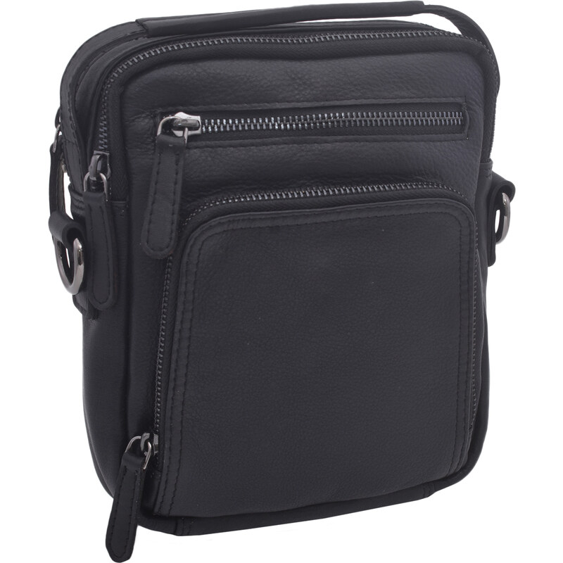 Mercucio Pánske kožené crossbody čierna nappa 250904 64524495