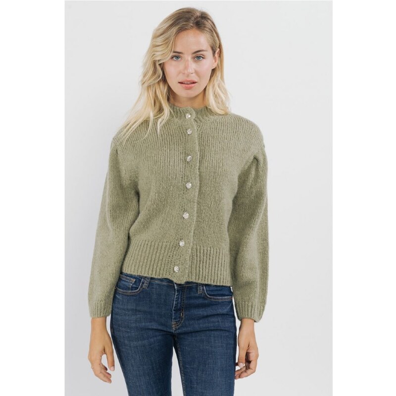 SWEEWE Zelený Svetrík na gombíky Zoe 19207741