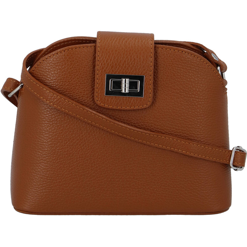 Dámska kožená crossbody kabelka koňaková - ItalY Brokylon koňak 27226632