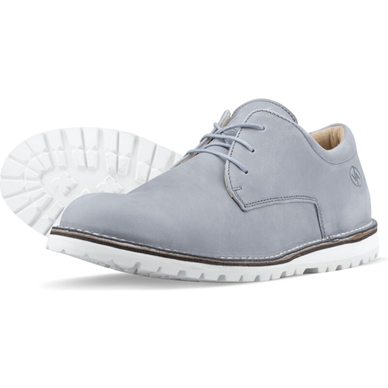 Vasky Derby Grey - Pánske kožené poltopánky sivé, ručná výroba jesenné / zimné topánky