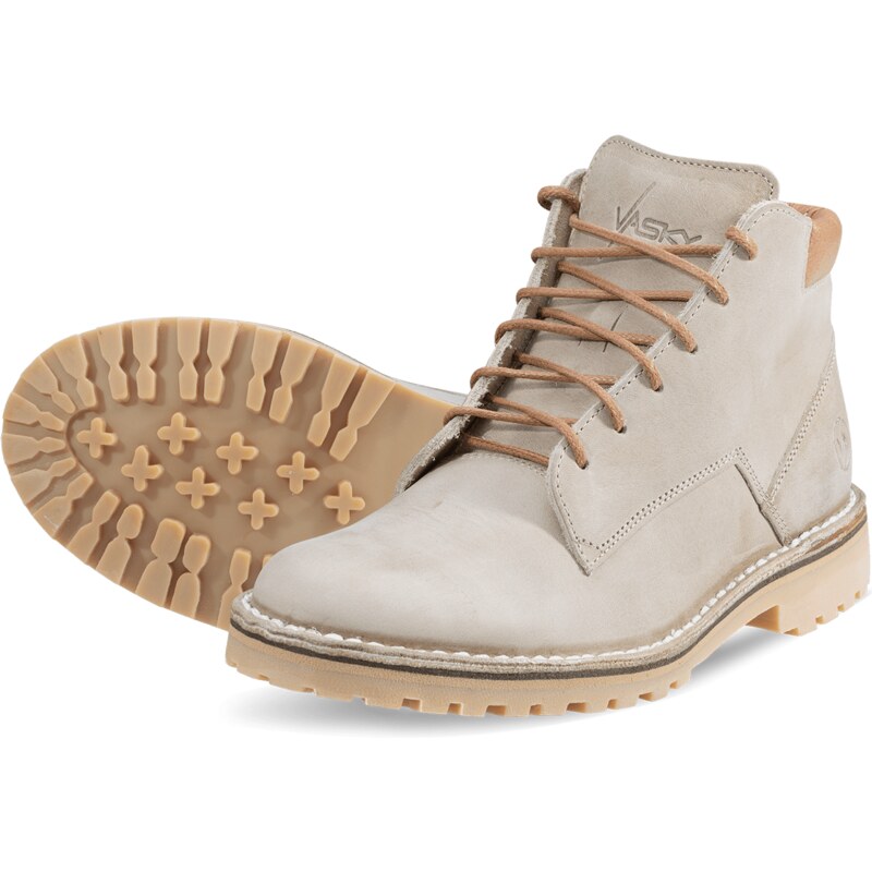 Vasky Hillside Vanilla - Pánske kožené členkové topánky béžové, ručná výroba jesenné / zimné topánky