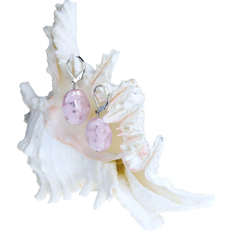 Lampglas Nežné náušnice Pink Lace z perál Lampglas s rýdzim striebrom 66587419