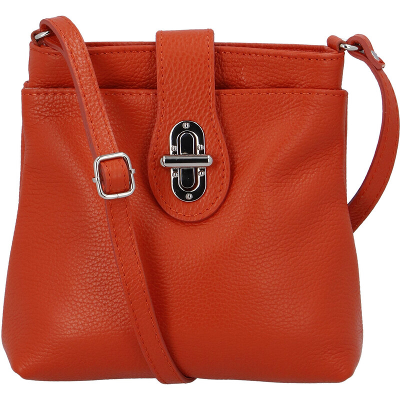 Dámska kožená crossbody kabelka oranžová - ItalY Laira oranžová 27541202