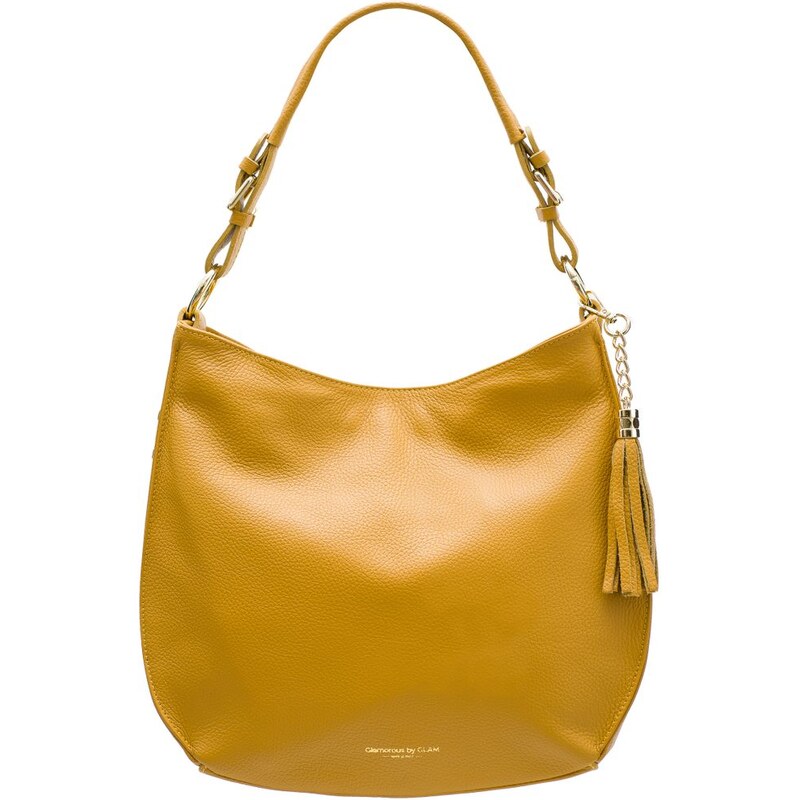 Glamorous by GLAM Dámska kožená kabelka cez plece so zlatým kovaním - 19366205