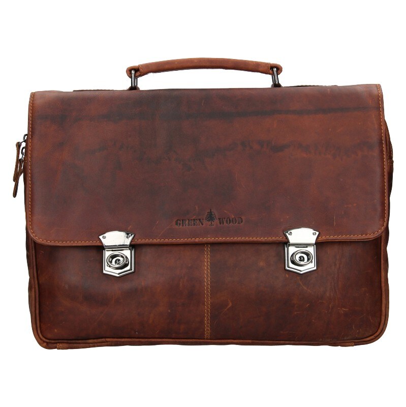 Pánska kožená aktovka Greenwood Seen - hnedá 62467248