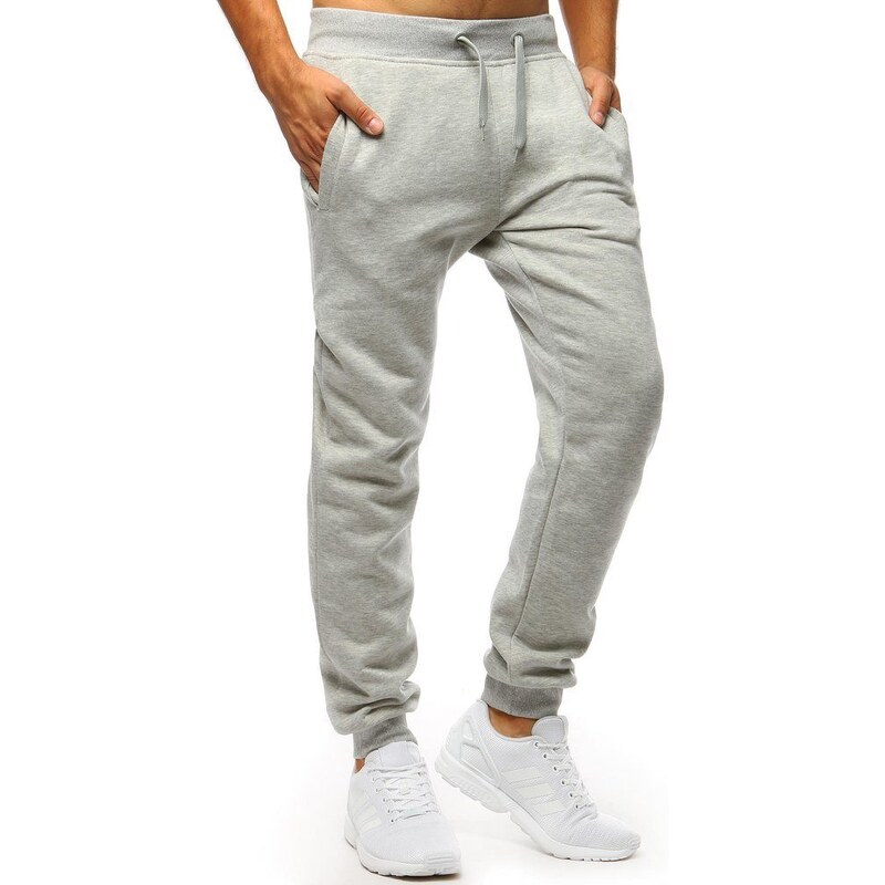 Dstreet Šedé pohodlné tenké pánske tepláky 64901009