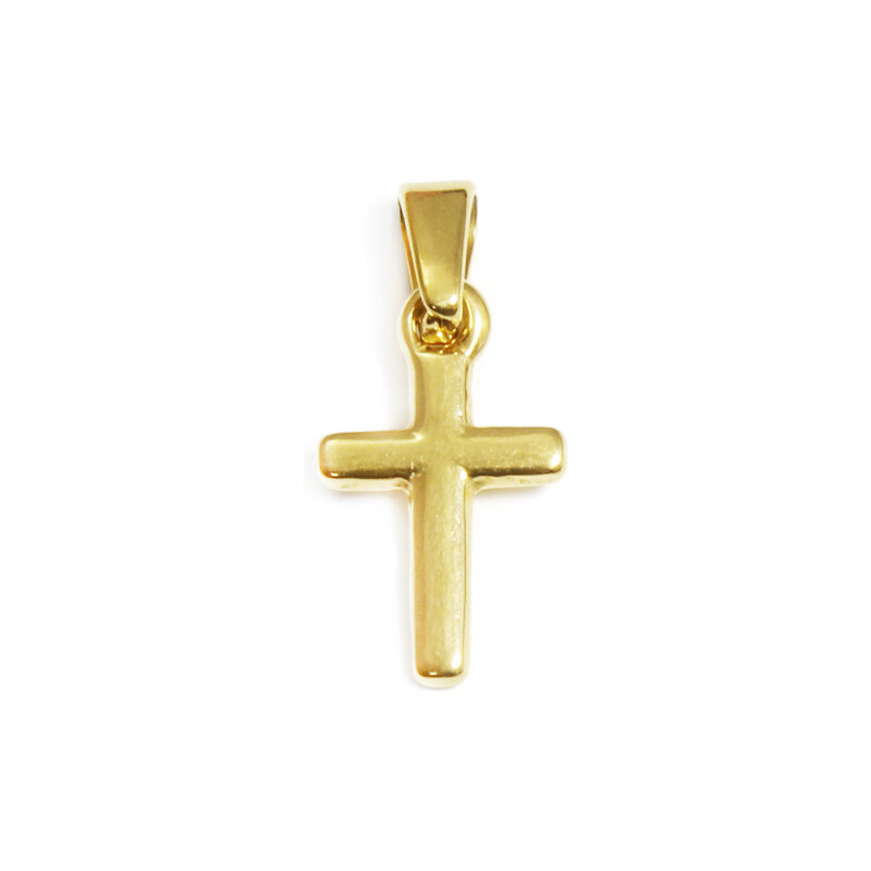 BM Jewellery Prívesok Krížik 1,6 cm z chirurgickej ocele gold 19421467
