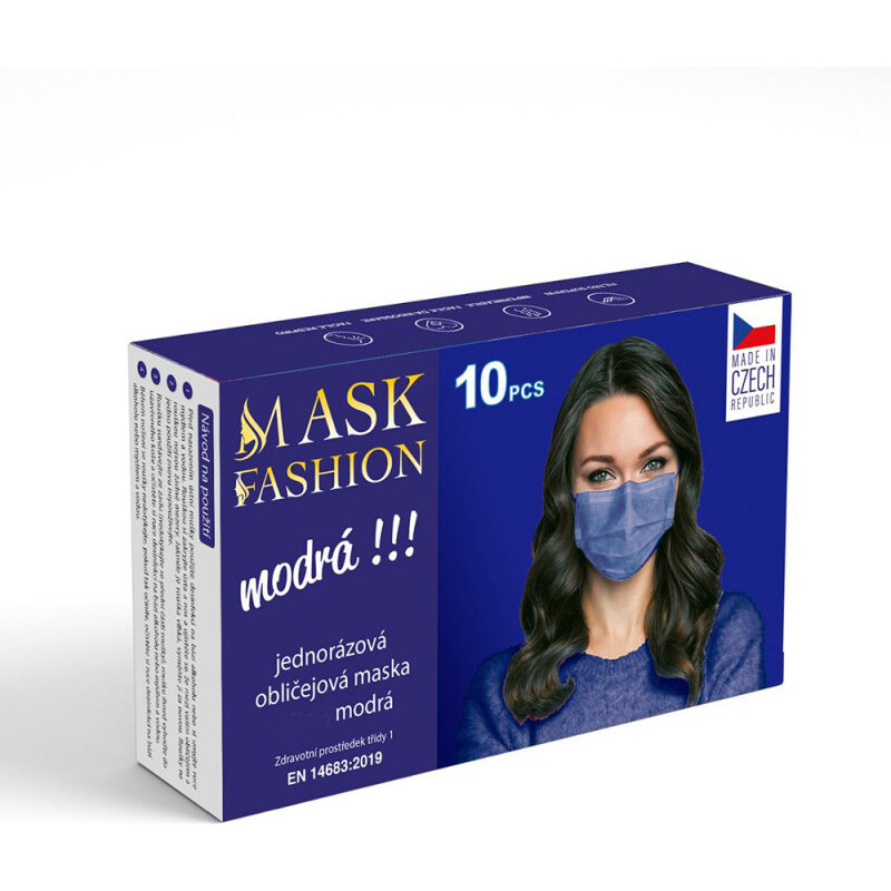 TEX-TECH Jednorazové zdravotnícke rúško českej výroby 10ks modré tmavo 19085353