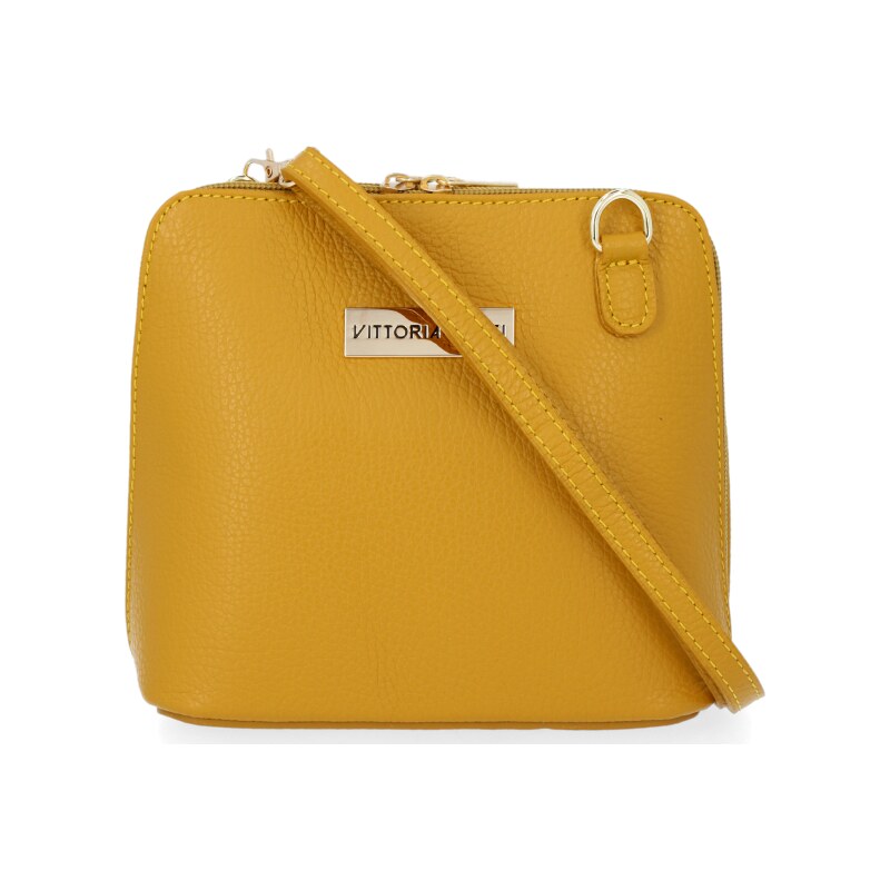 Kožené kabelka listonoška Vittoria Gotti horčicová V2373 61320671