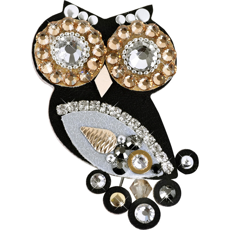 Sovičky Malá sovie brošňa čierna-bicolor 66596051