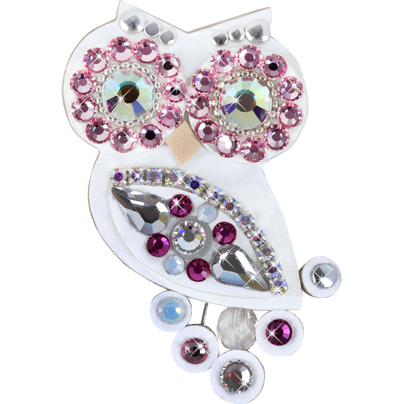 Sovičky Malá sovie brošňa bielo-ružová 66596042