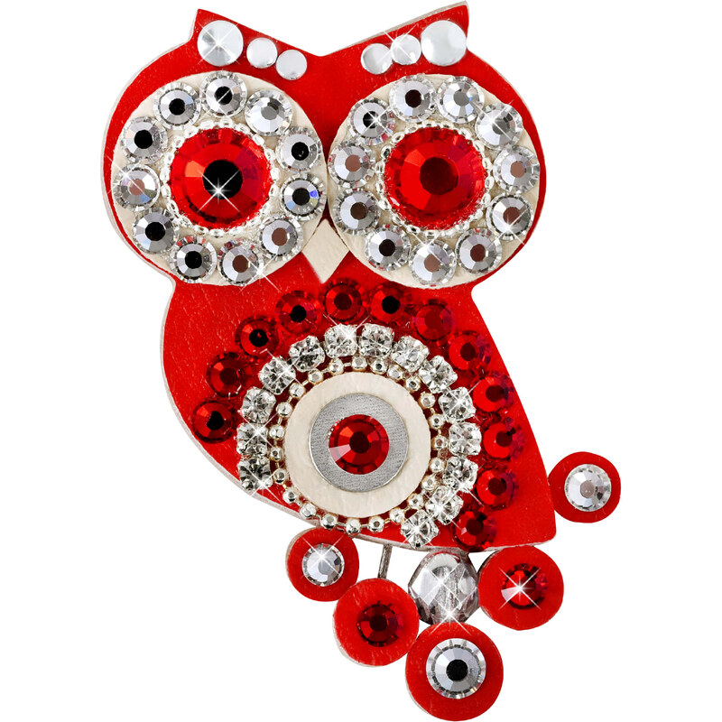 Sovičky Malá sovie brošňa červená II. 66596246