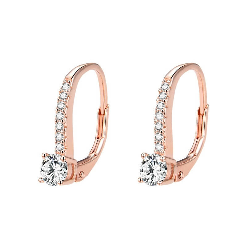 Beneto Ružovo pozlátené strieborné náušnice s kryštálmi AGUC1955-ROSE 66588849