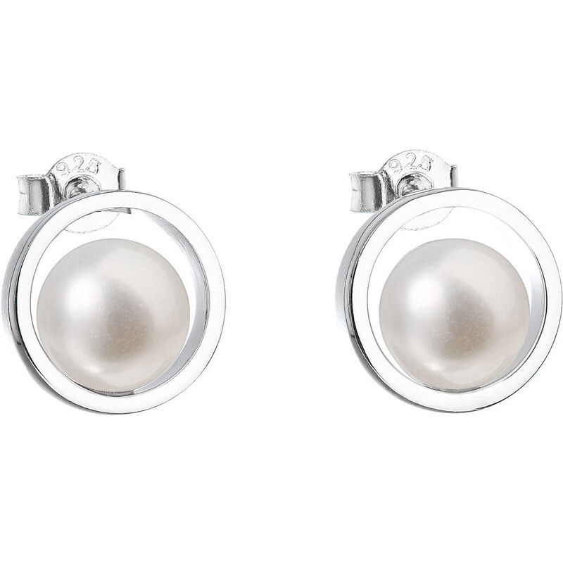 Evolution Group Strieborné náušnice kôstky s pravými perlami Pavona 66585118