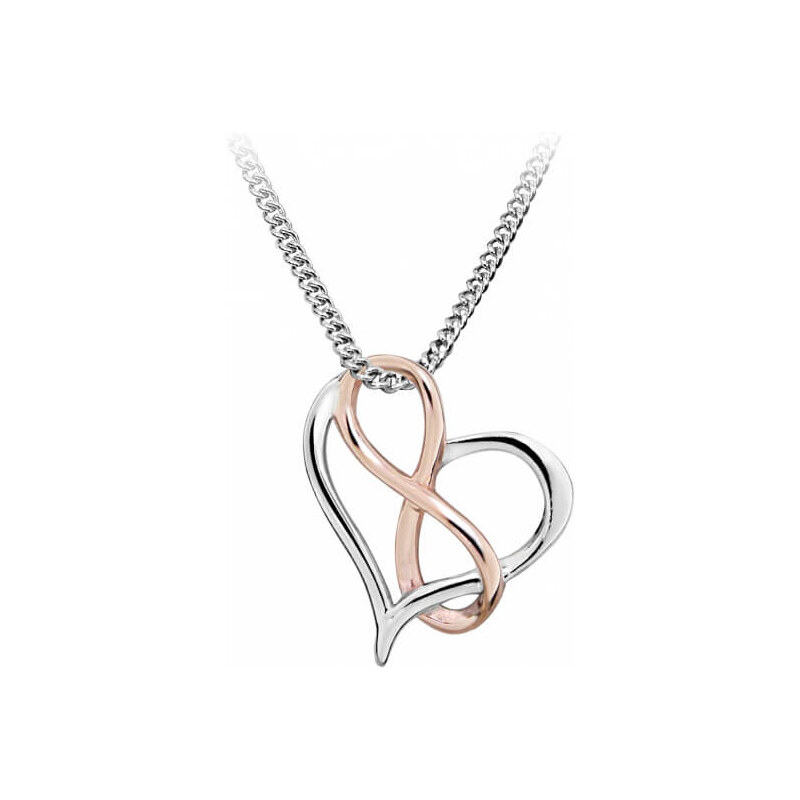 Silver Cat Romantický srdiečkový bicolor náhrdelník so symbolom 66586634