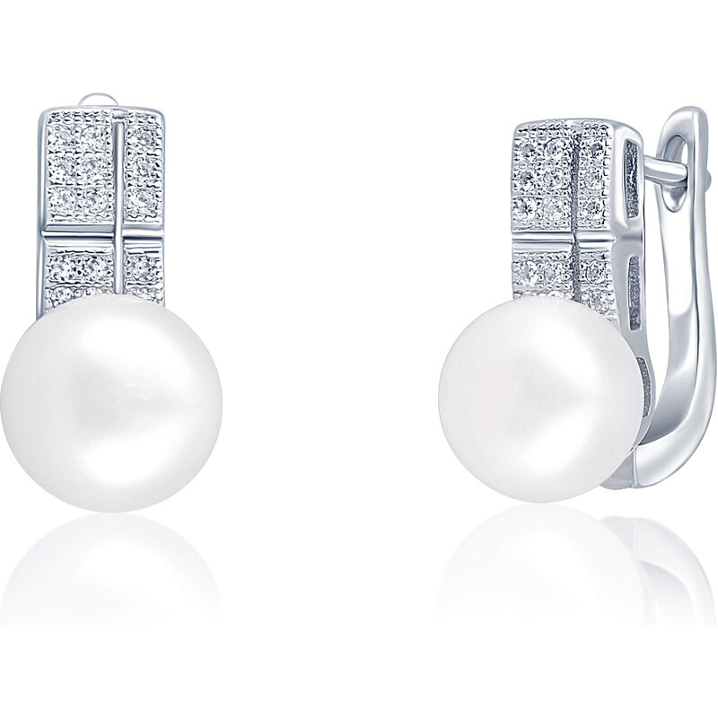JwL Luxury Pearls Nádherné náušnice s pravou perlou a zirkónmi JL0644 66593558