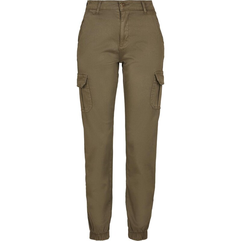 Urban Classics Womens high-waisted cargo trousers olive 50688525