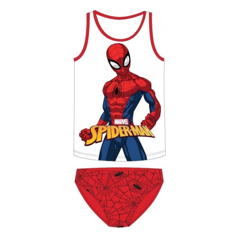 E plus M Chlapčenské / detské bavlnenú spodnú bielizeň / nátelník + slipy Spiderman Marvel / 100% bavlna - červené