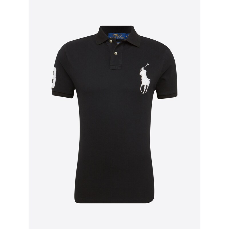Polo Ralph Lauren Tričko SSKCBPPCMSL-SHORT SLEEVE-KNIT čierna / biela 64528429