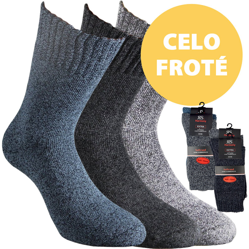 Pánske froté extra pohodlné zdravotné ponožky RS Mix farieb 39-42 2 34753717