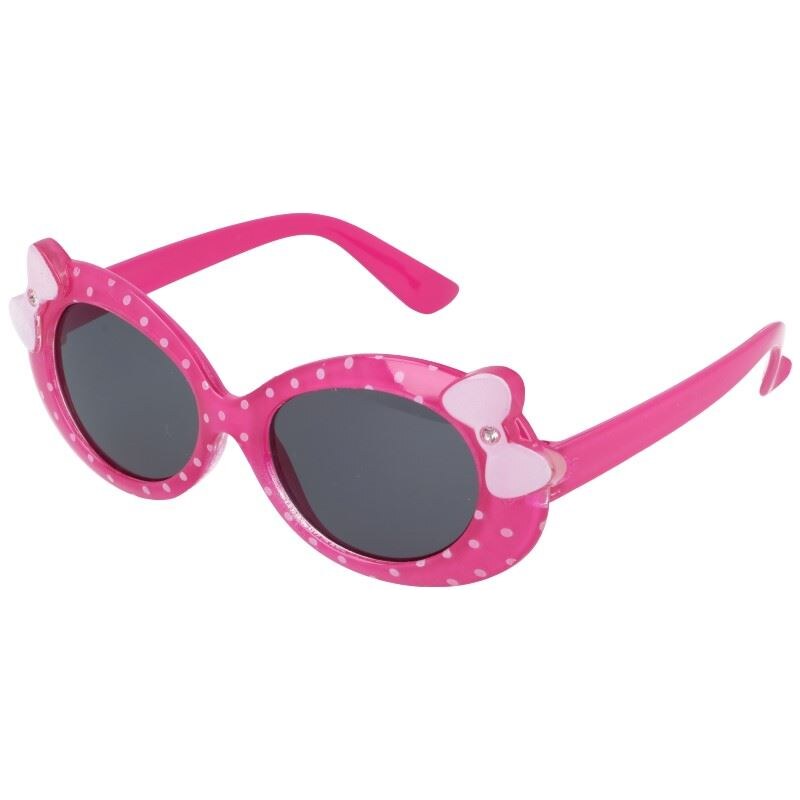 Sunmania Ružovo-biele bodkované slnečné okuliare pre deti "Sweet"