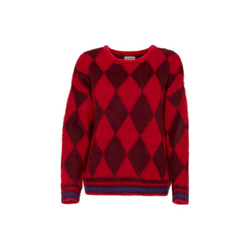 E-shop Oversized pulóver so vzorom Blend She, červená