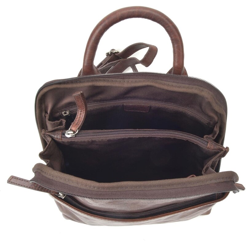 Kožený batoh Poyem hnedá 2215 Poyem H