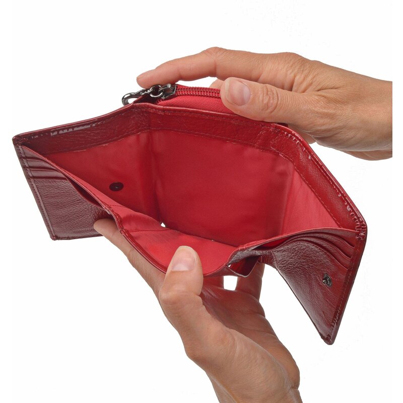 Dámska kožená peňaženka Carmelo červená 2105 P CV