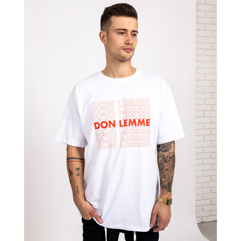 Don Lemme Oversized Tričko Outline - biele