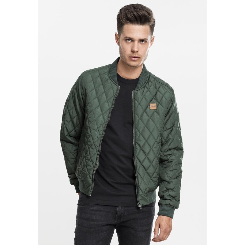 Urban Classics Diamond Quilt Nylon jacket olive 50650009