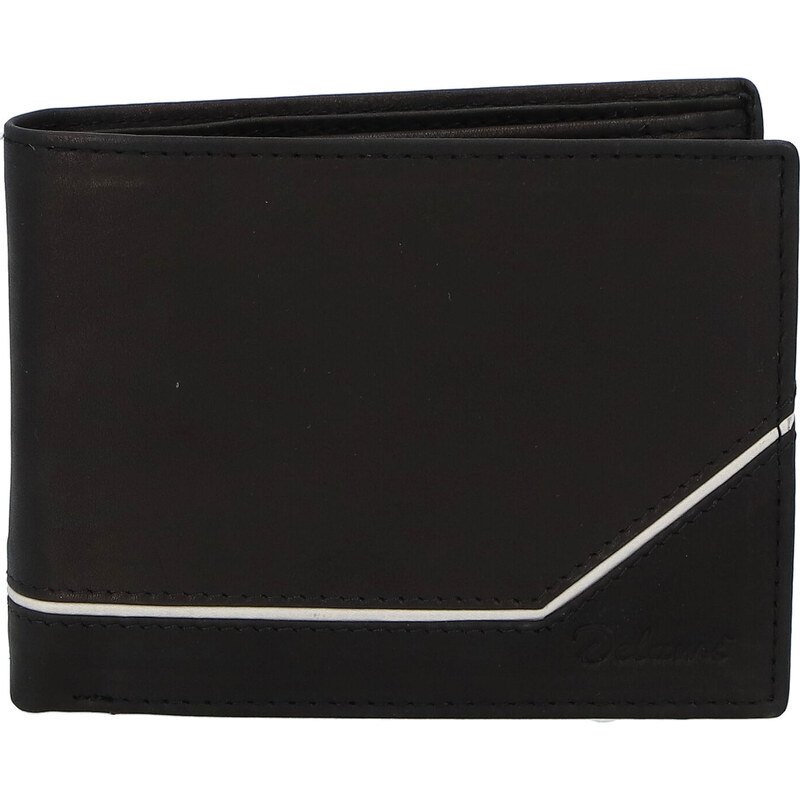 Pánska kožená peňaženka čierna - Delami Seum čierná/biela 66095544