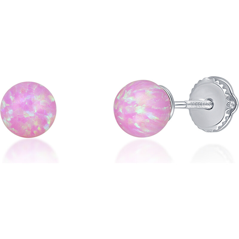 Ligot Strieborné napichovacie náušnice so sýto ružovým opálom 46720291
