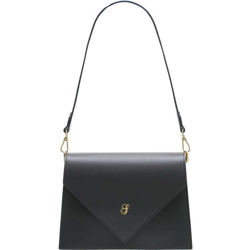 Glamorous by GLAM Kožená kabelka pevná cez rameno na patent - čierna 65469274