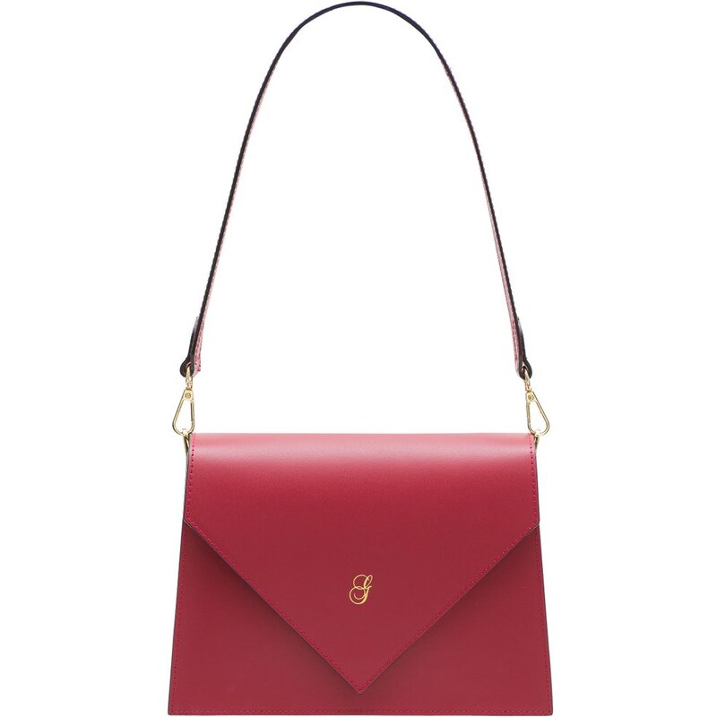 Glamorous by GLAM Kožená kabelka pevná cez rameno na patent - vínová 19857062