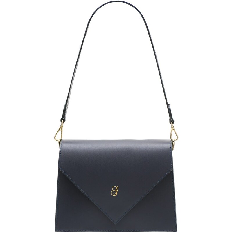 Glamorous by GLAM Kožená kabelka pevná přes rameno na patent - tmavě 65469275