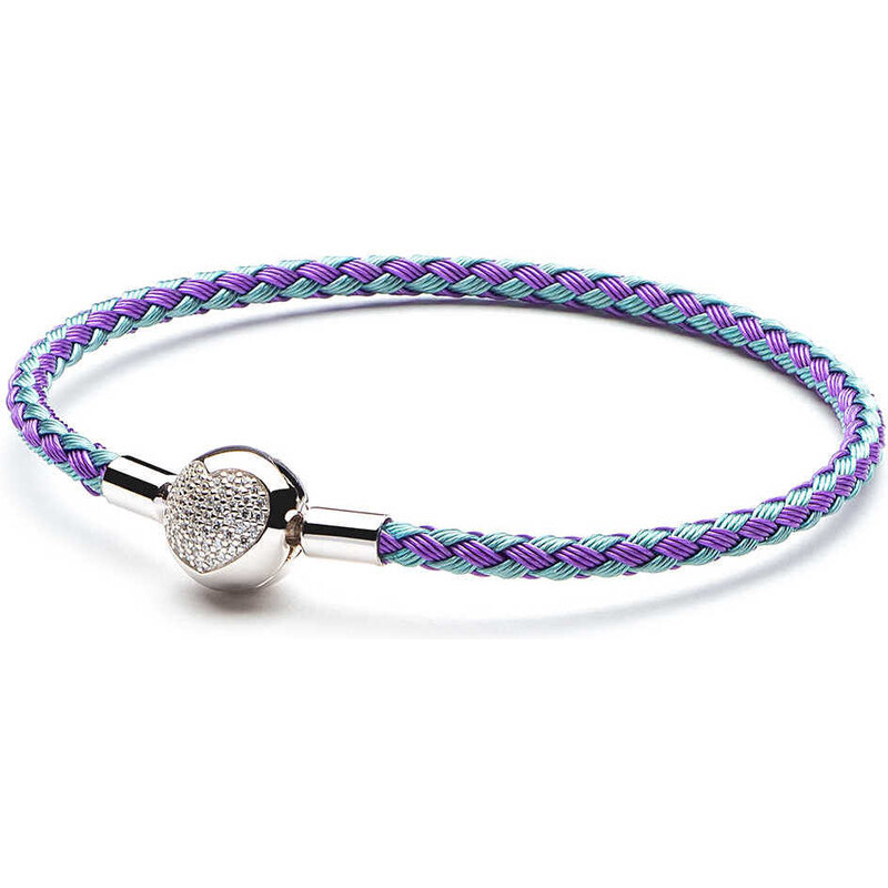 Emporial strieborný náramok na prívesky Prepletený fialovo-modrý 4003 25428887