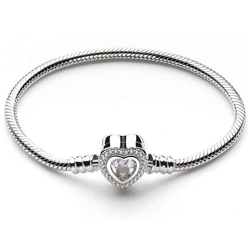 Emporial strieborný rhodiovaný náramok na prívesky Luxusné krištáľové 55867784