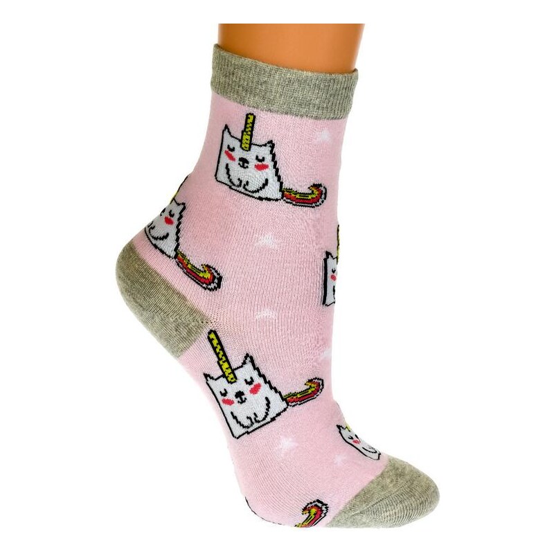 AURA.VIA Detské svetlo-ružové ponožky MAGGIE 19879307